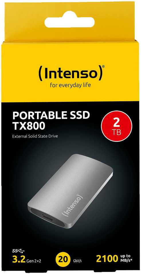 Kietasis diskas „Intenso TX800“ 2 TB antracito spalvos išorinis SSD diskas (3828470)
