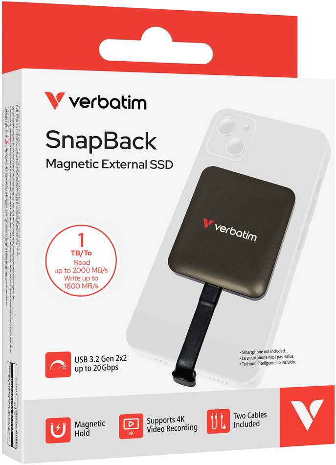 Kietasis diskas Verbatim SnapBack SSD 1 TB Mocha Metallic, Externe SSD - ruda