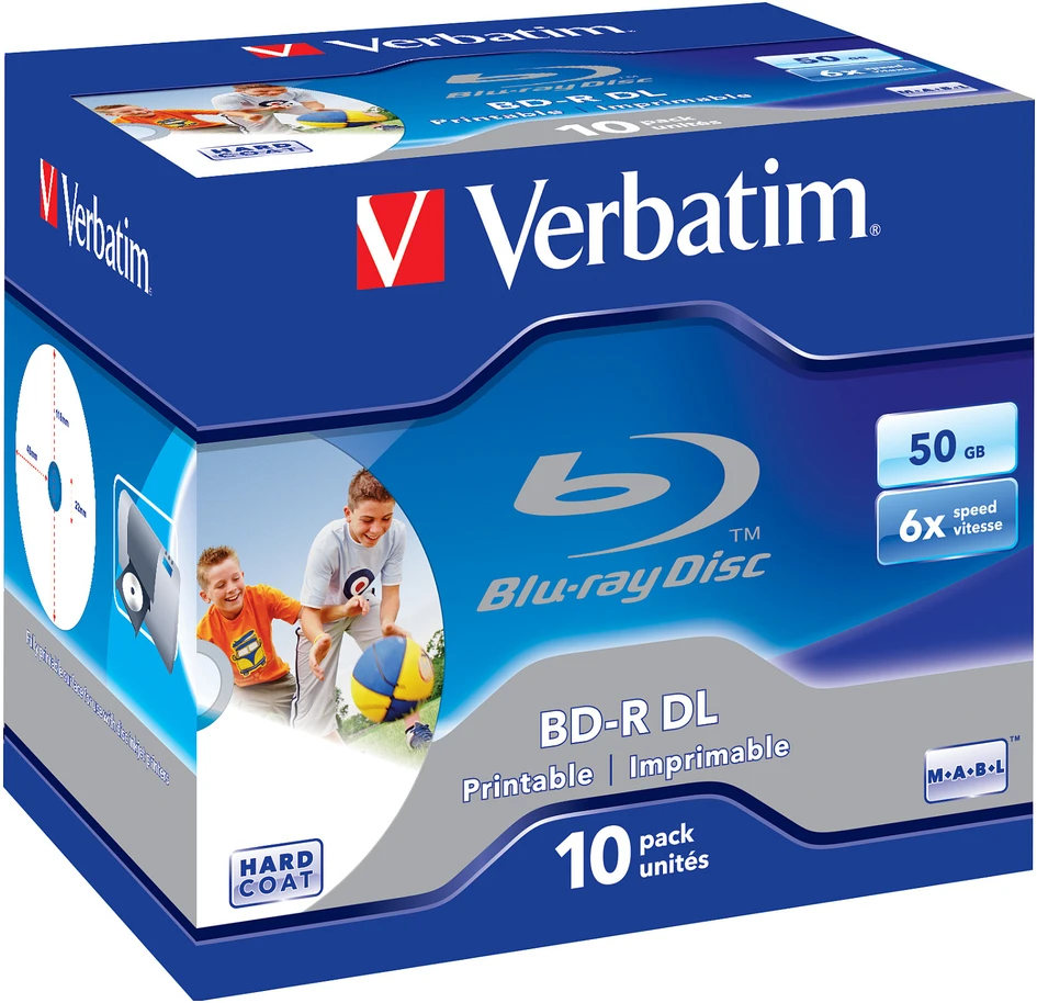 1x10 Verbatim BD-R Blu-ray 50GB 6x greičio dėklas