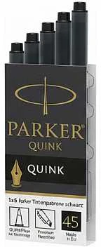 Rašalo kapsulės Parker, ilgos, juodos (5 vnt.)