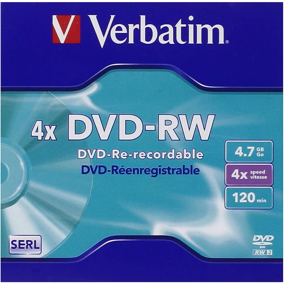 Verbatim DVD+RW, 4x, 4.7GB, 5vnt (43285)