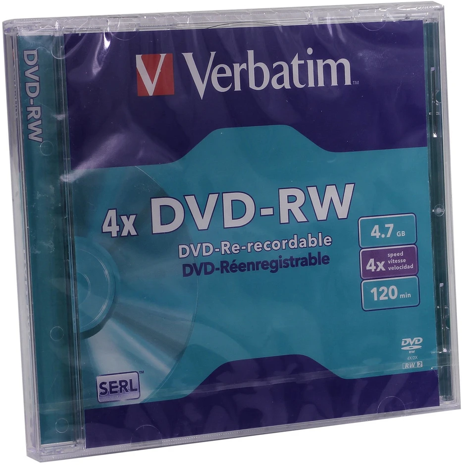 Verbatim DVD+RW, 4x, 4.7GB, 5vnt (43285)