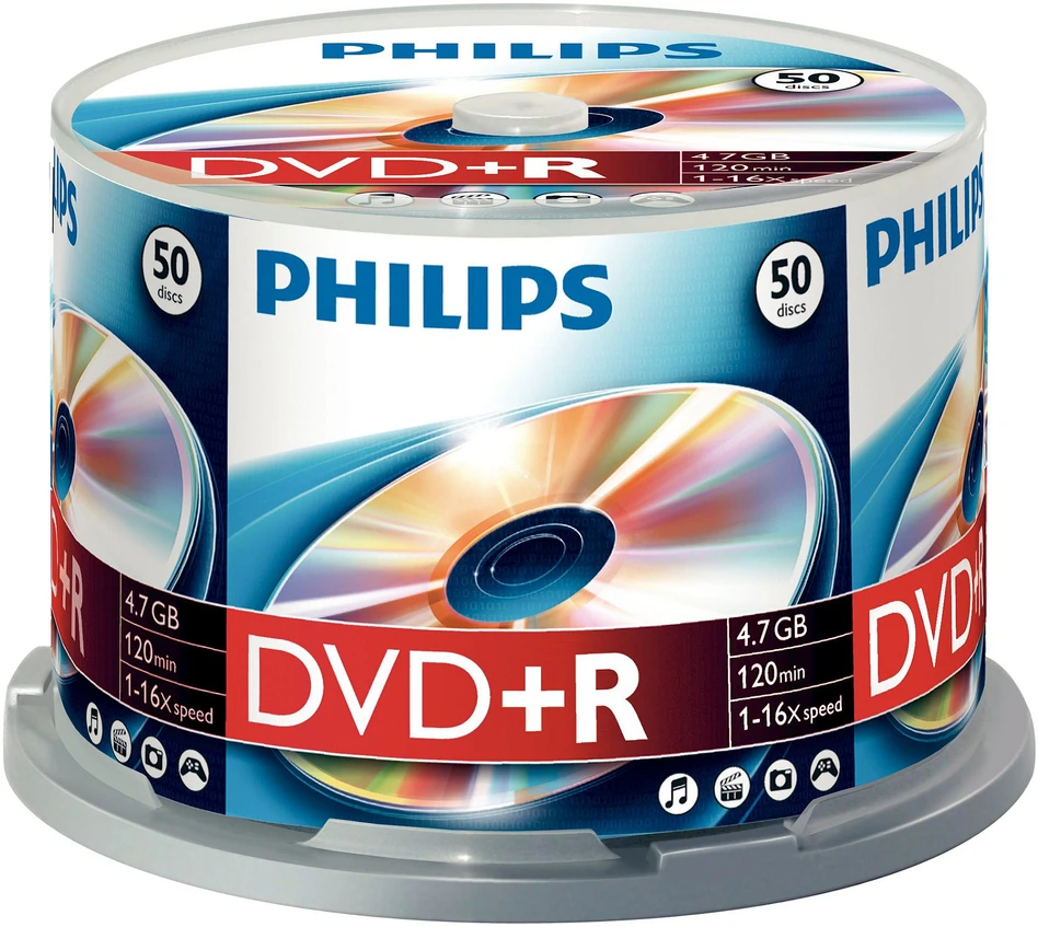 1x50 Philips DVD+R 4,7GB 16x SP