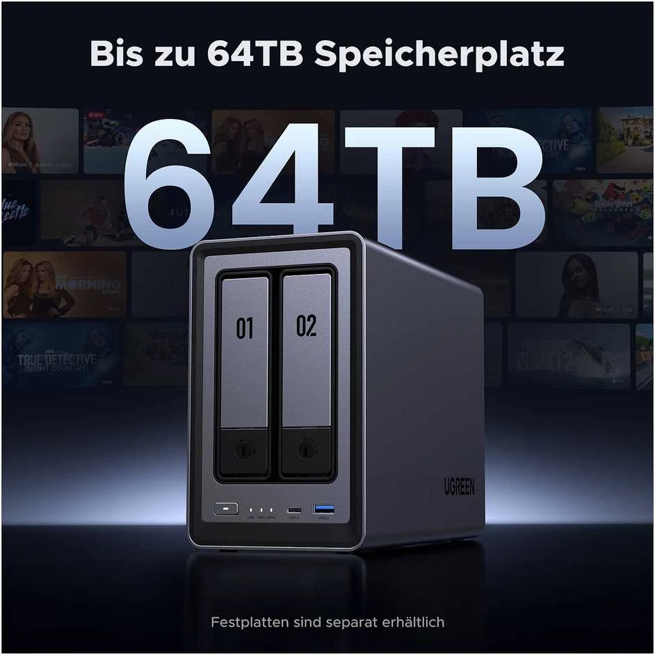 NAS serveris UGREEN NASync DXP2800, 2 skyrių