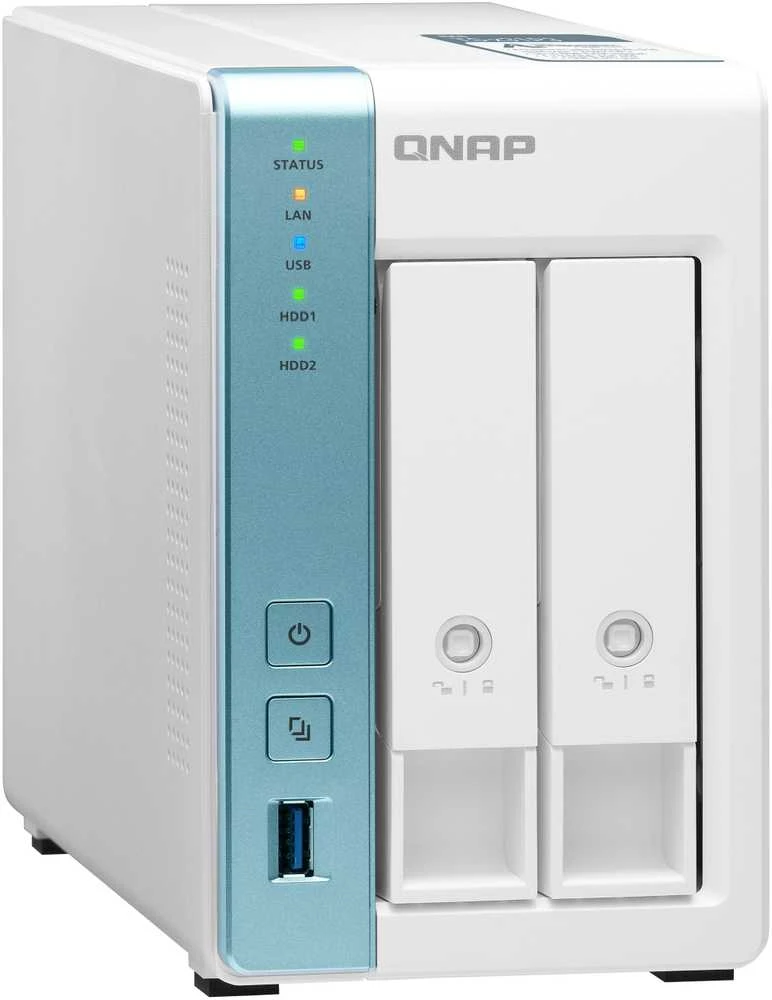 Serveris QNAP | 2 skyrių ARM | TS-233 | Iki 2 SATA 6Gb/s, 3Gb/s | ARM 4 branduolių | Cortex-A55 | Procesoriaus dažnis 2,0 GHz | 2 GB | N/A