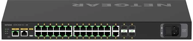 Šakotuvas NETGEAR AV Line M4250-26G4F-PoE+ 24x1G PoE+ 300W 2x1G ir 4xSFP valdomas jungiklis