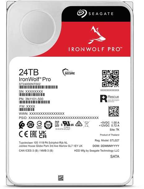 24 TB „Seagate IronWolf Pro ST24000NT002“ 7200 aps./min. *Atvežimo garantija*
