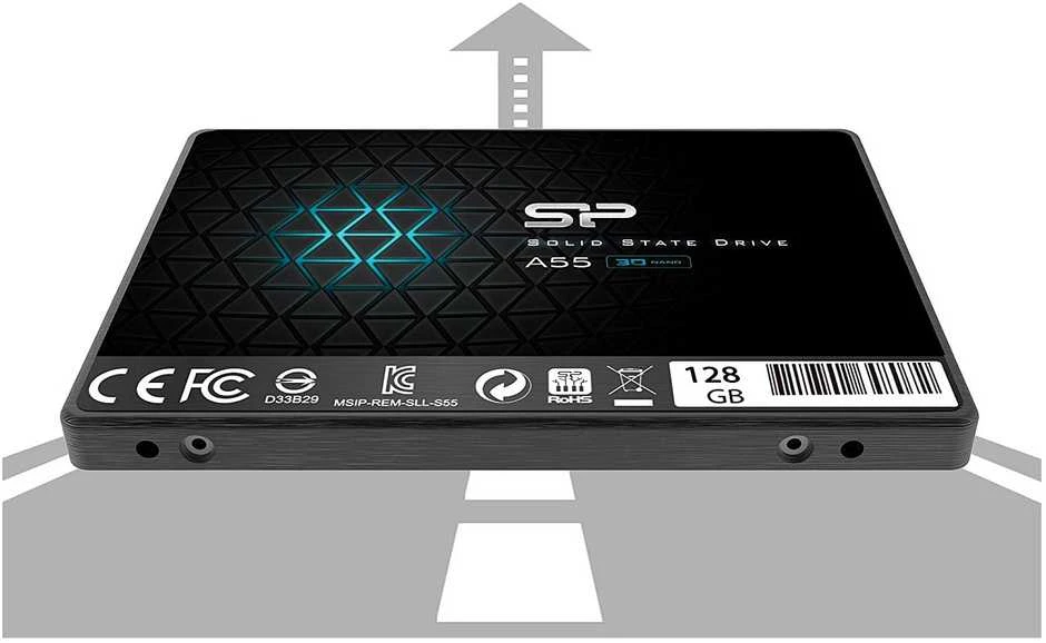 Silicon Power | A55 | 128 GB | SSD form factor 2.5" | Solid-state drive sąsaja SATA | Skaitymo greitis 550 MB/s | Rašymo greitis 420 MB/s