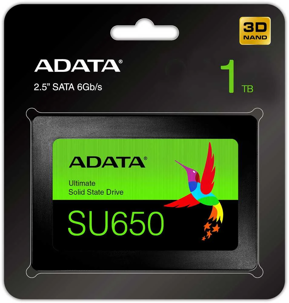 Kietasis diskas SSD ADATA SU650/1TB/SATA 3.0/Rašymo greitis 450 MB/sek/Nuskaitymo greitis 520 MB/sek2,5"/ASU650SS-1TT-R
