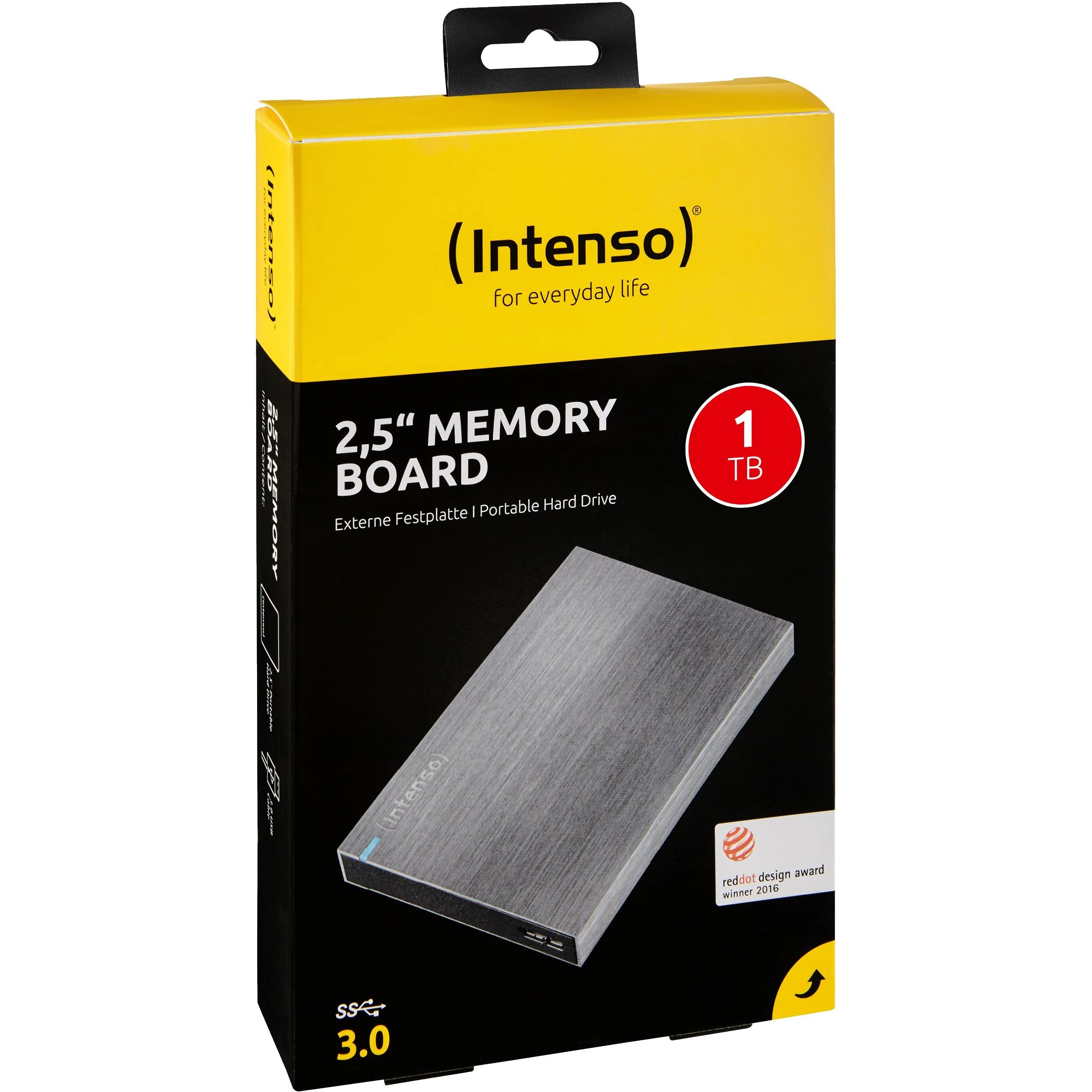 „Intenso“ atminties plokštė 1 TB, išorinis kietasis diskas - antracito spalvos, „Micro-USB-B 3.2 Gen 1“ (5 Gbit/s)