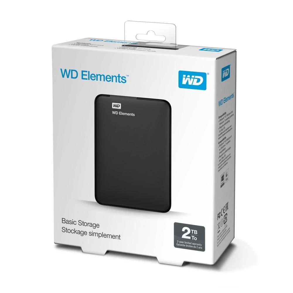 Western Digital Kietasis išorinis diskas WD Elements Portable HDD 2TB USB3 WDBU6Y0020BBK-WESN Juodas