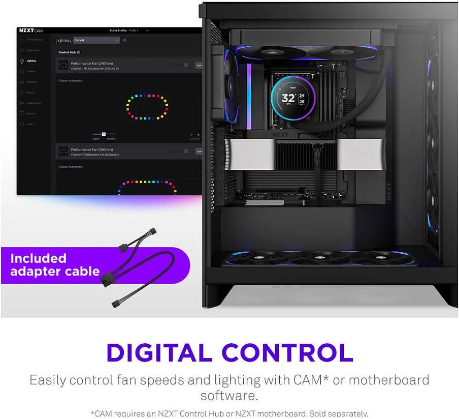 Nzxt F280X juodas ventiliatorius (RF-U28PN-B1)