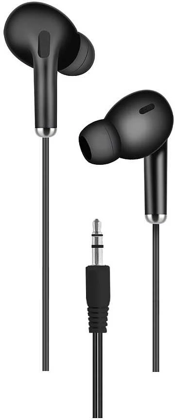 2GO juodos laidinės in-ear ausinės su 3,5 mm jungtimi