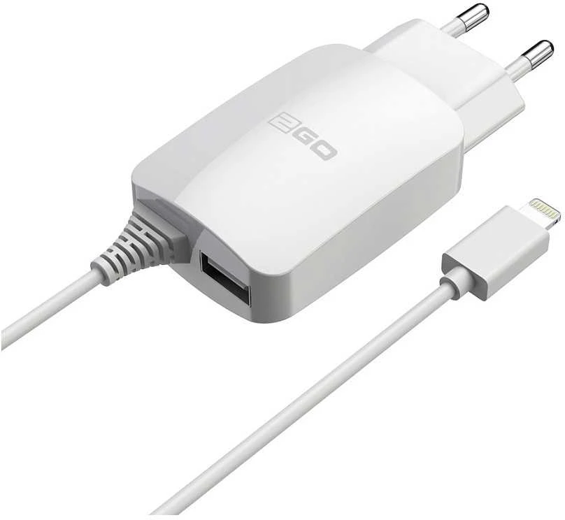 Įkroviklis 2GO Lightning i USB 12W Baltas (797166)