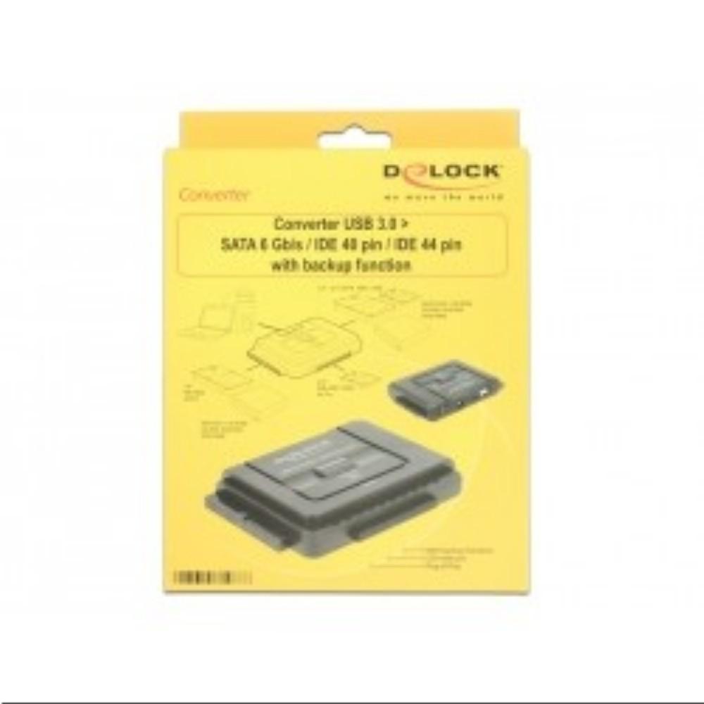 DLC DELOCK konverteris iš USB 3.0 į SATA 6 Gb/s / IDE 40 kontaktas / IDE 44 kontaktas su atsargine funkcija