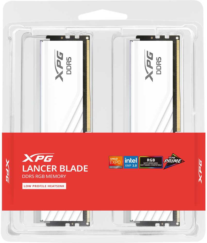 RAM ADATA XPG LANCER BLADE RGB DDR5 32GB 2x16GB UDIMM 6000MHz CL 30-40-40 Baltas