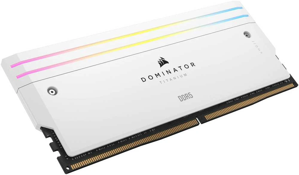 Stacionarių kompiuterių atmintis CORSAIR RAM DOMINATOR TITANIUM CMP32GX5M2B6000C30W RGB 32GB (2 x 16GB), Baltos spalvos