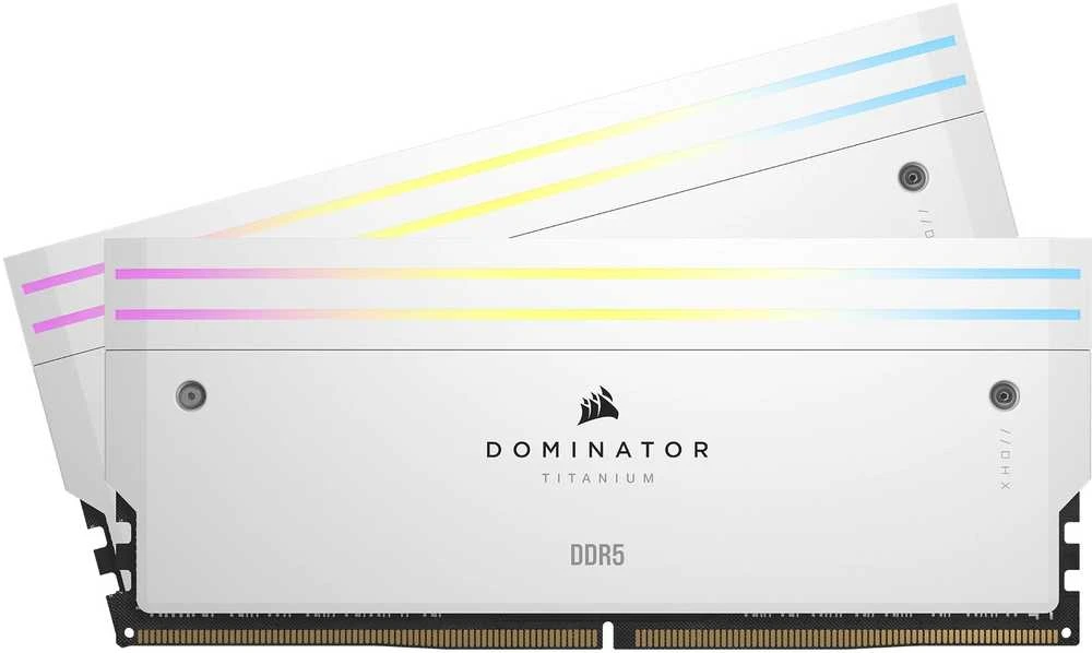 Stacionarių kompiuterių atmintis CORSAIR RAM DOMINATOR TITANIUM CMP32GX5M2B6000C30W RGB 32GB (2 x 16GB), Baltos spalvos