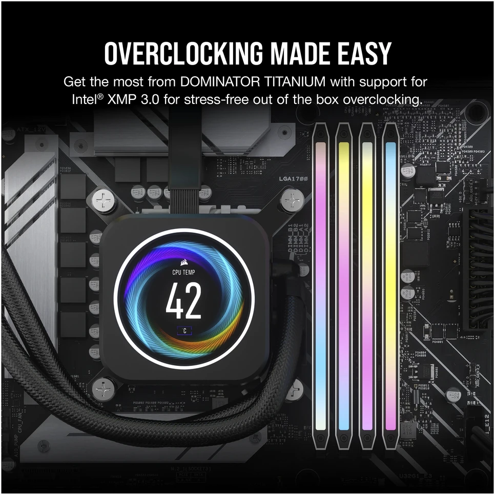 Stacionarių kompiuterių atmintis CORSAIR RAM DOMINATOR TITANIUM CMP32GX5M2B6000C30W RGB 32GB (2 x 16GB), Baltos spalvos