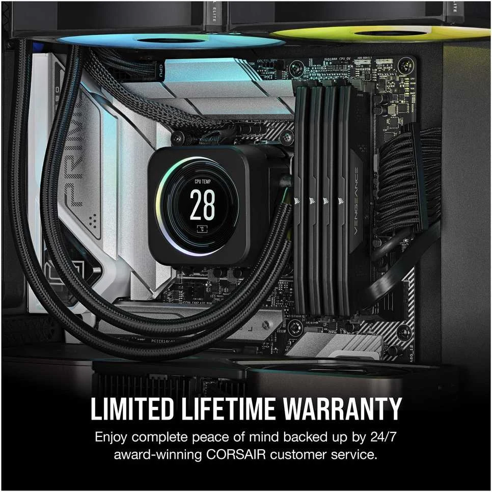 RAM CORSAIR VENGEANCE 32GB 2x16GB DDR5 6000MHz DIMM CL38-44-44-96 1.35V Std PMIC Intel XMP atmintis Juodas