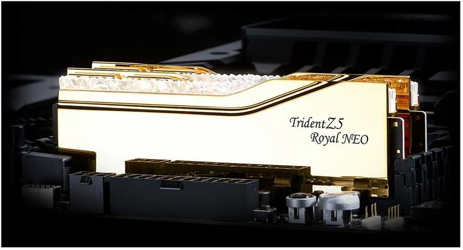 32 GB (2 x 16 GB) G.Skill Trident Z5 Royal Neo RGB DDR5-6400 CL30 RAM atmintis