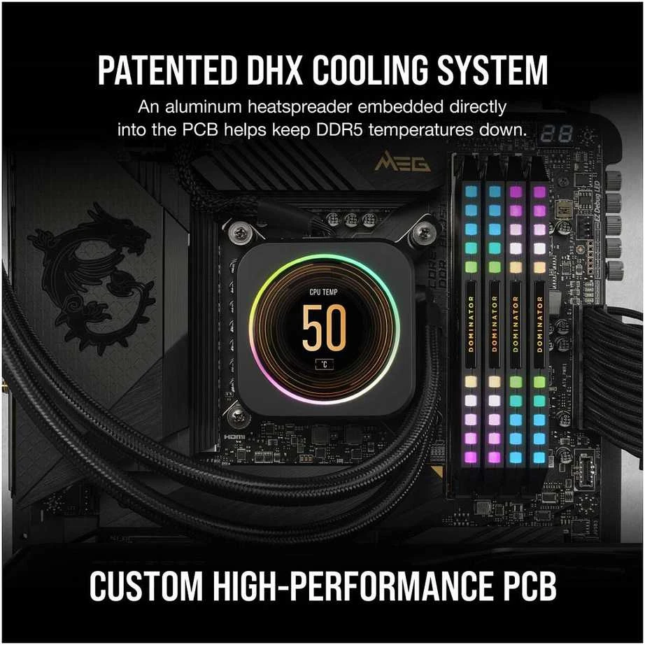 RAM Corsair Dominator Platinum RGB 32GB DDR5-6400 rinkinys (2x16GB), CL32