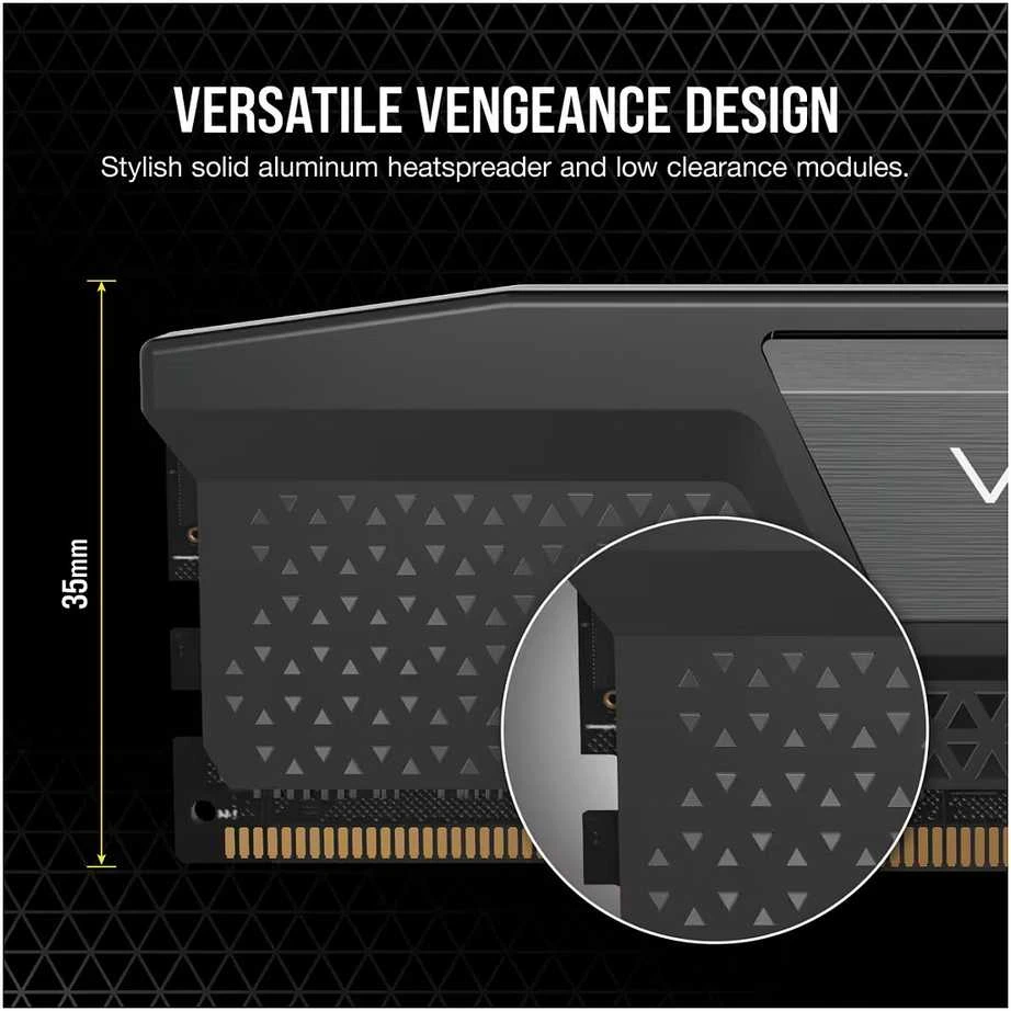 RAM CORSAIR VENGEANCE 32GB 2x16GB DDR5 6400MT/s DIMM Unbuffered 36-48-48-104 Std PMIC XMP 3.0 Juodas Heatspreader Juodas PCB 1.4V