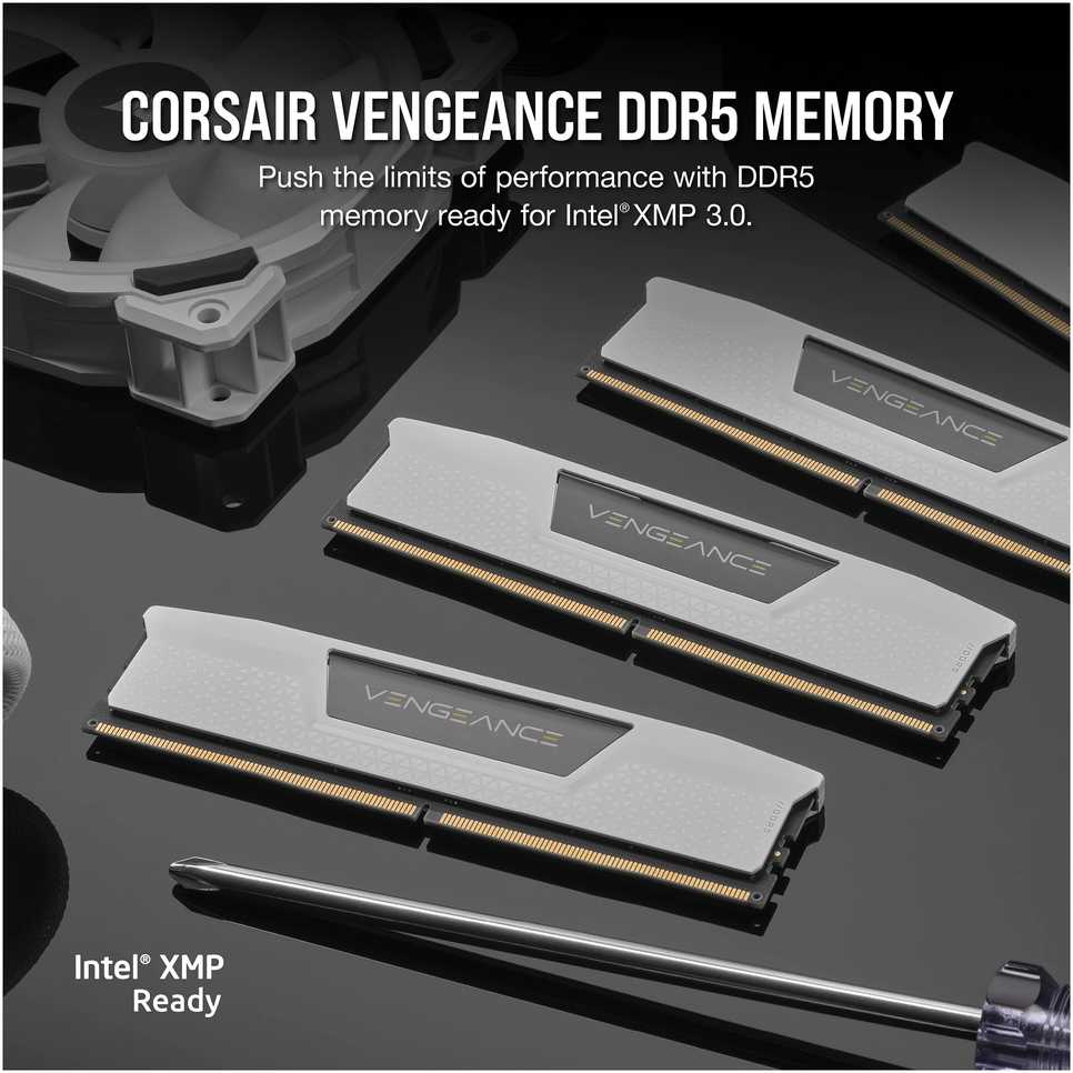 RAM „Corsair Vengeance CMK32GX5M2B6400Z36W“ atminties modulis 32 GB, 2 x 16 GB, DDR5, 6400 MT/s, 288 kontaktų DIMM