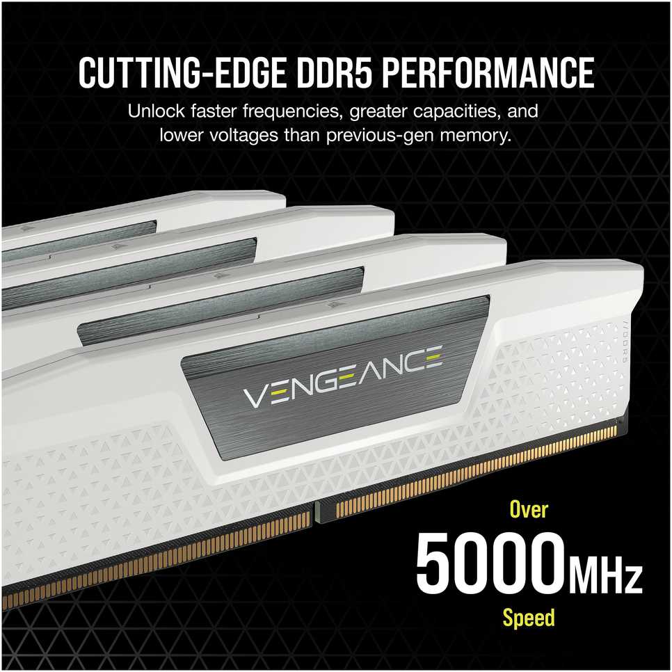 RAM „Corsair Vengeance CMK32GX5M2B6400Z36W“ atminties modulis 32 GB, 2 x 16 GB, DDR5, 6400 MT/s, 288 kontaktų DIMM