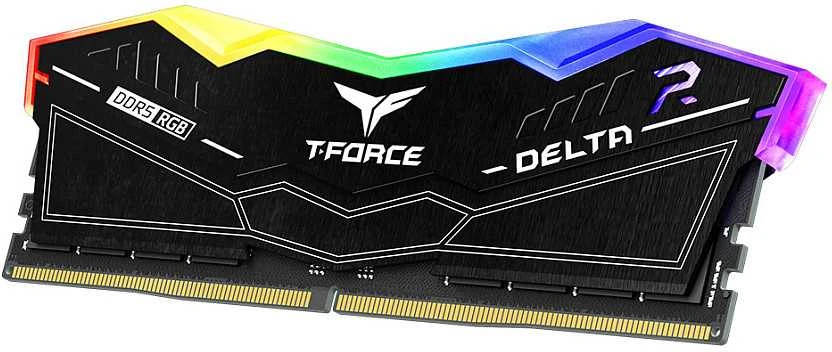 RAM DDR5 Team Group T-FORCE D-ELTA RGB atmintis 32GB (2x16GB) 6400MHz CL32 1.35V juoda