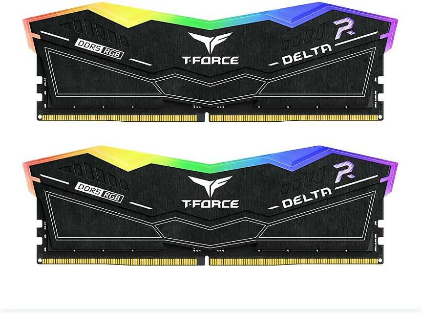 RAM DDR5 Team Group T-FORCE D-ELTA RGB atmintis 32GB (2x16GB) 6400MHz CL32 1.35V juoda