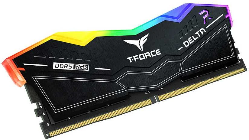 RAM DDR5 Team Group T-FORCE D-ELTA RGB atmintis 32GB (2x16GB) 6400MHz CL32 1.35V juoda