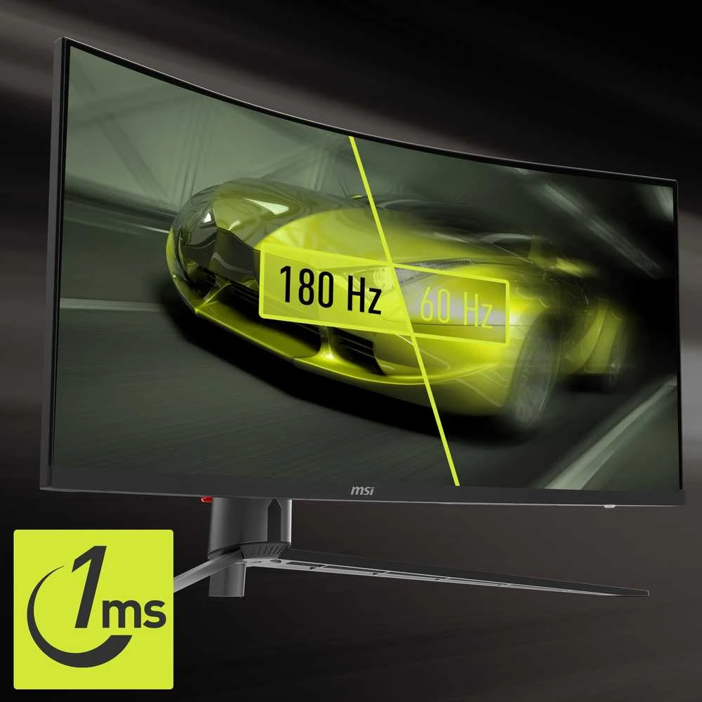 Monitorius 34 colių (86,4 cm) TFT MSI MAG 345CQRDE UWQHD 180 Hz lenktas mažmeninės prekybos ekranas