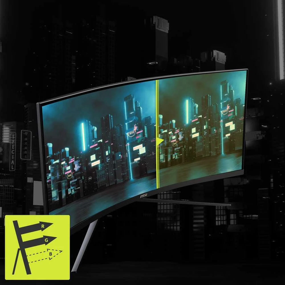 Monitorius 34 colių (86,4 cm) TFT MSI MAG 345CQRDE UWQHD 180 Hz lenktas mažmeninės prekybos ekranas