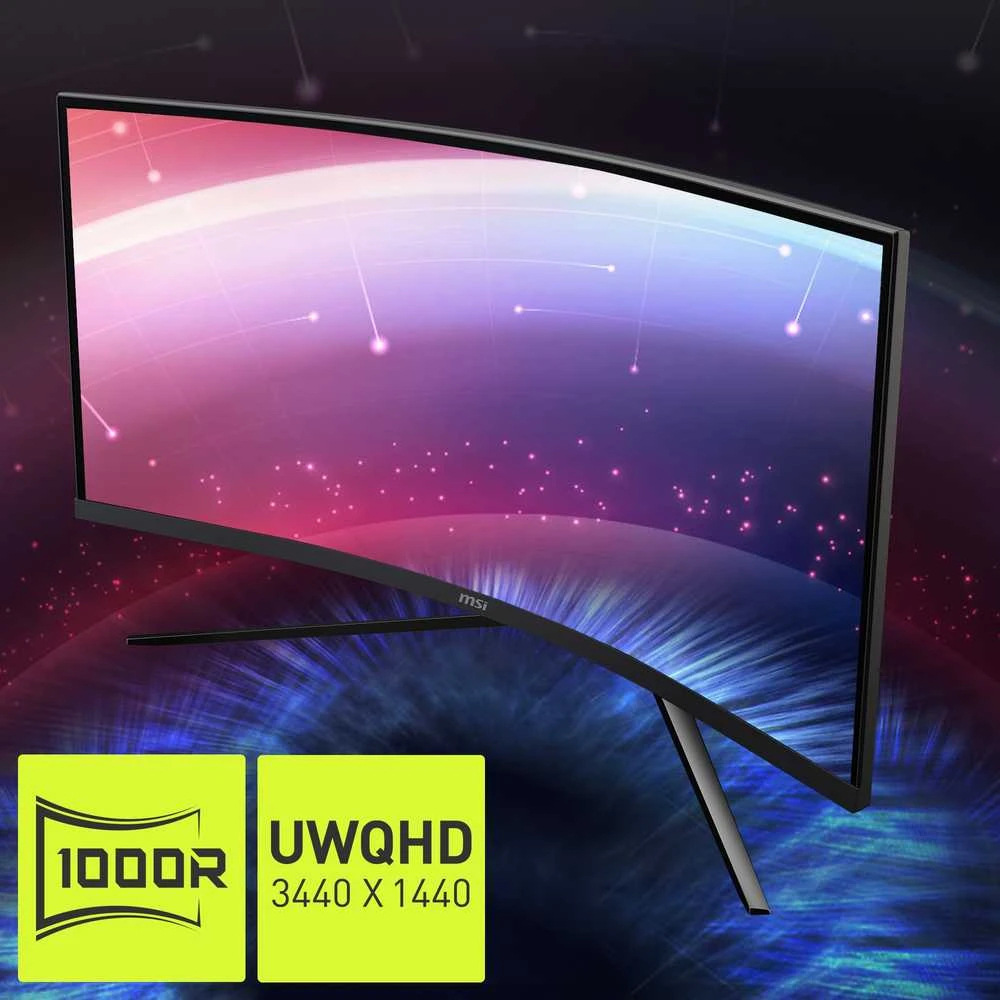 Monitorius 34 colių (86,4 cm) TFT MSI MAG 345CQRDE UWQHD 180 Hz lenktas mažmeninės prekybos ekranas