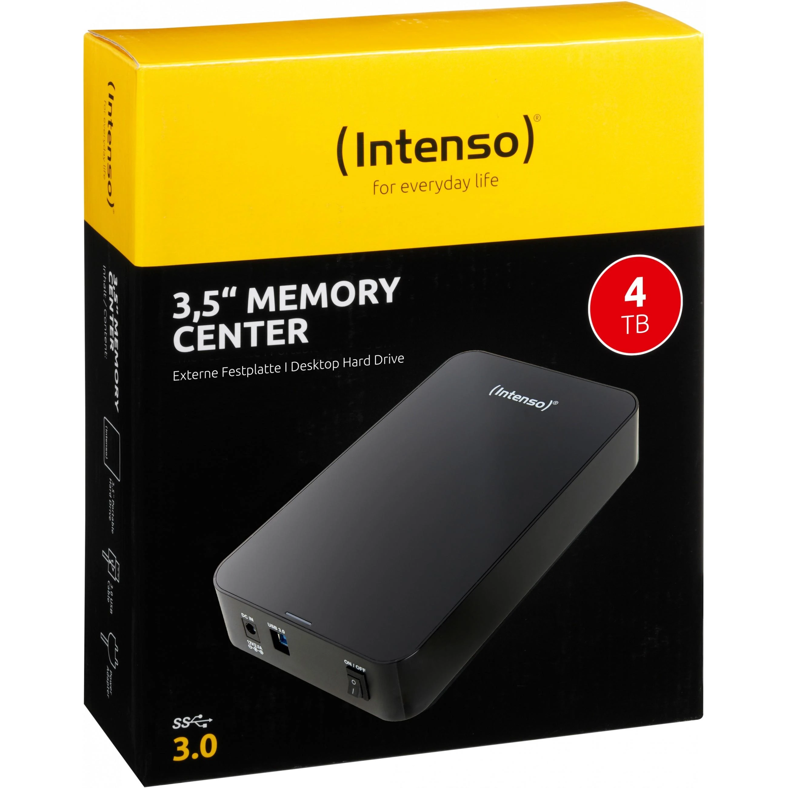 INTENSO 6031512 Išorinis kietasis diskas HDD Intenso Memory Center 3.5 4TB USB 3.0, Juodas