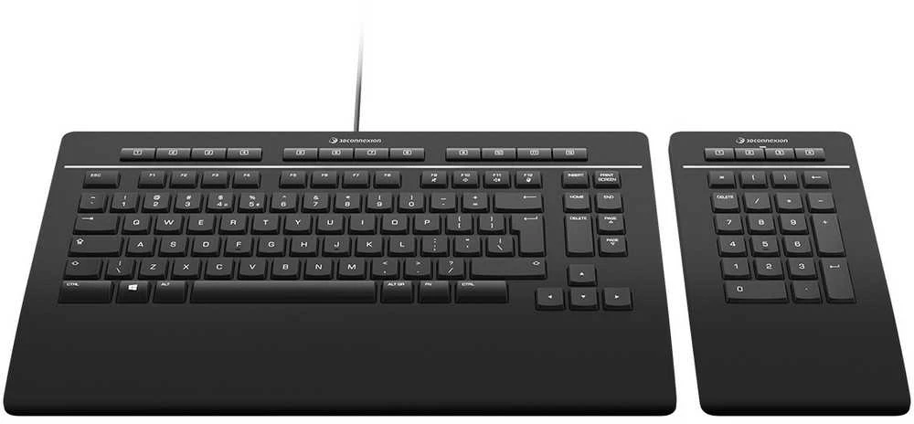 Klaviatūra 3DConnexion Klaviatūra Pro with Numpad su laidu 100% (full-size) juoda