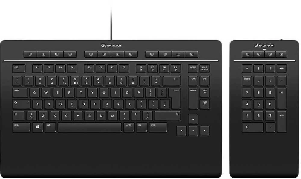 Klaviatūra 3DConnexion Klaviatūra Pro with Numpad su laidu 100% (full-size) juoda