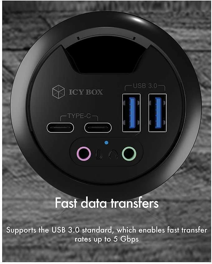 RAD ICY BOX IB-HUB1403B šakutės lizdas Antracitas