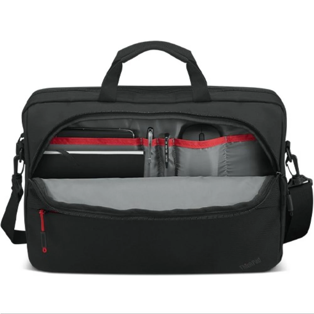 Lenovo | Essential | ThinkPad Essential 15.6" nešiojamas kompiuteris su viršutiniu dėklu (tvarus ir ekologiškas, pagamintas iš perdirbto PET: iš viso 7,5 %; išorė: 24 %) | Tinka iki 16" | Uždaras | Dirželis per petį | Juodas