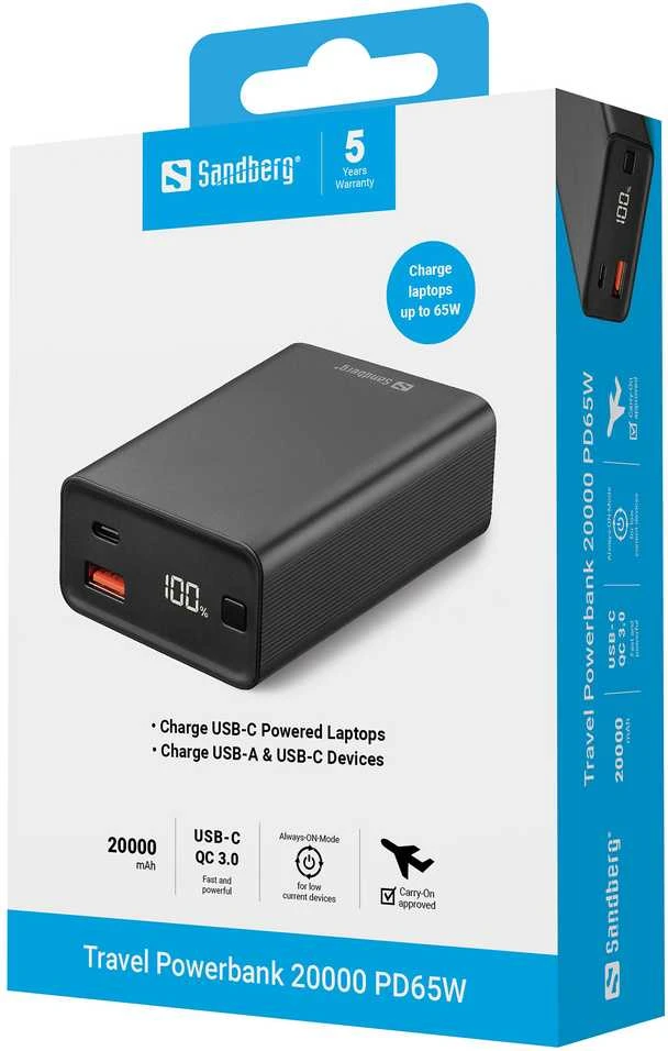 Sandberg Travel Powerbank 20000 PD65W