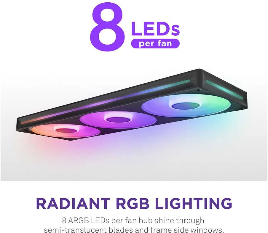 NZXT F-Serie F420 RGB Core Lufter Uni-Body Juodas RF-U42HF-B1