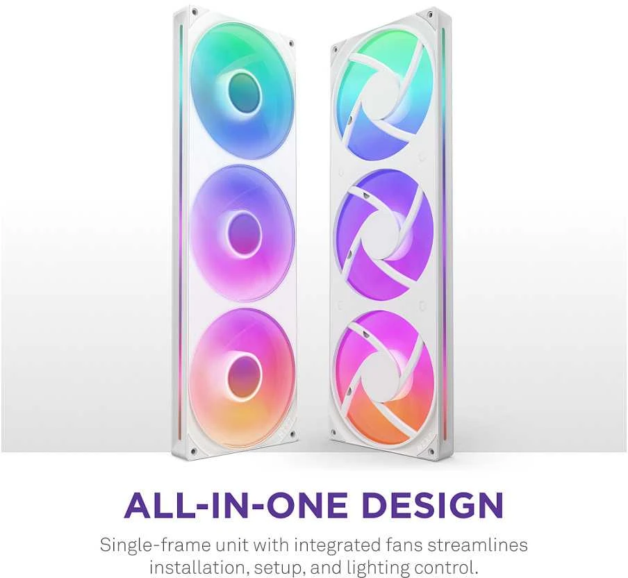 NZXT F420 RGB korpuso ventiliatorius, 420 mm, Uni-Frame - Baltas