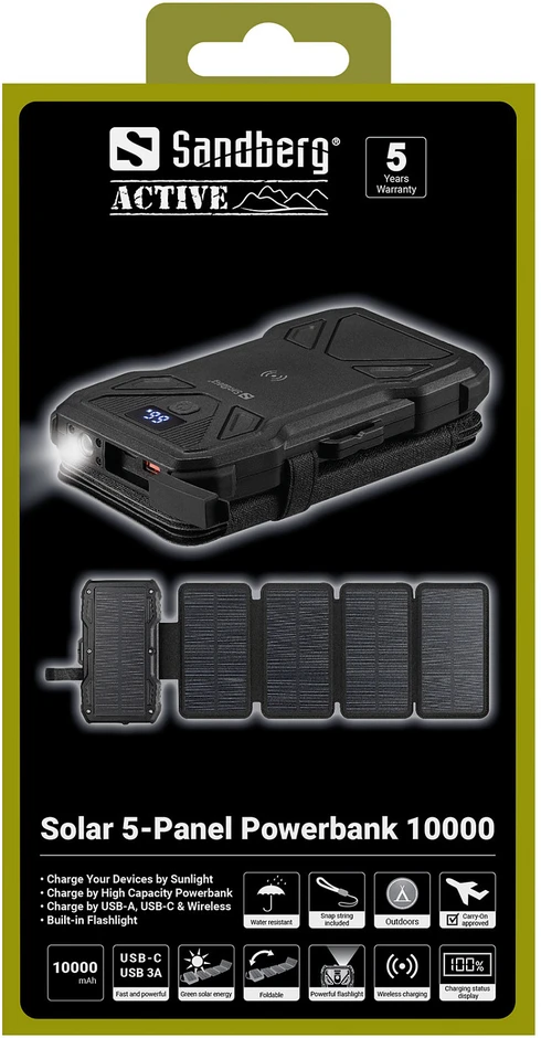Sandberg Solar 5-Panel Powerbank 10000
