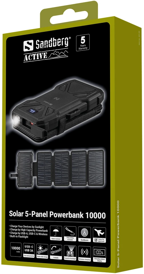 Sandberg Solar 5-Panel Powerbank 10000