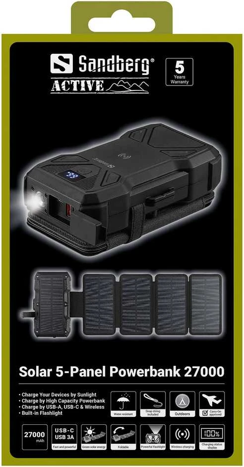 Sandberg Solar 5-Panel Powerbank 27000