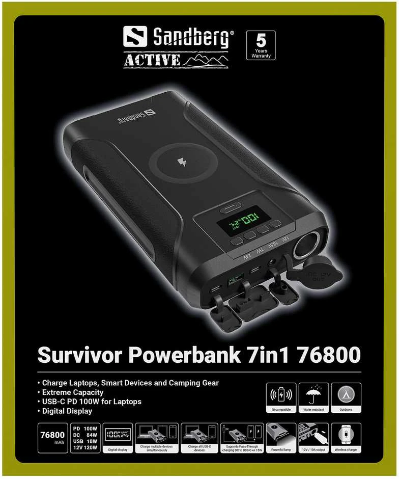 Sandberg Survivor Powerbank 7in1 76800