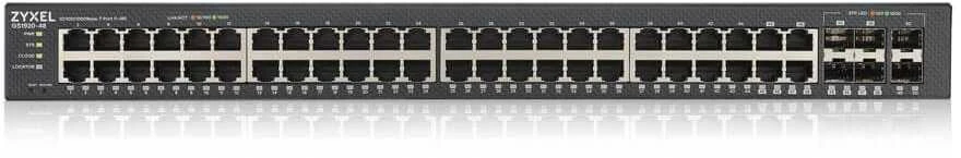 Šakotuvas ZYXEL GS1920-48V2, 50 prievadų išmanusis valdomas komutatorius, 48 gigabitų varinis ir 4 gigabitų dviejų asmenų, hibridinis režimas, autonominis arba „Nebulaflex“ debesis (5 metų garantija)