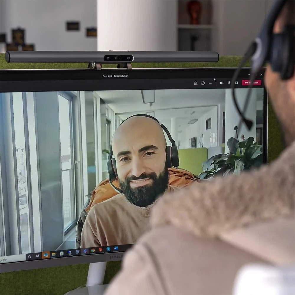 4smarts monitoriaus šviestuvas LED su kamera FullHD LightBar Pro 456486