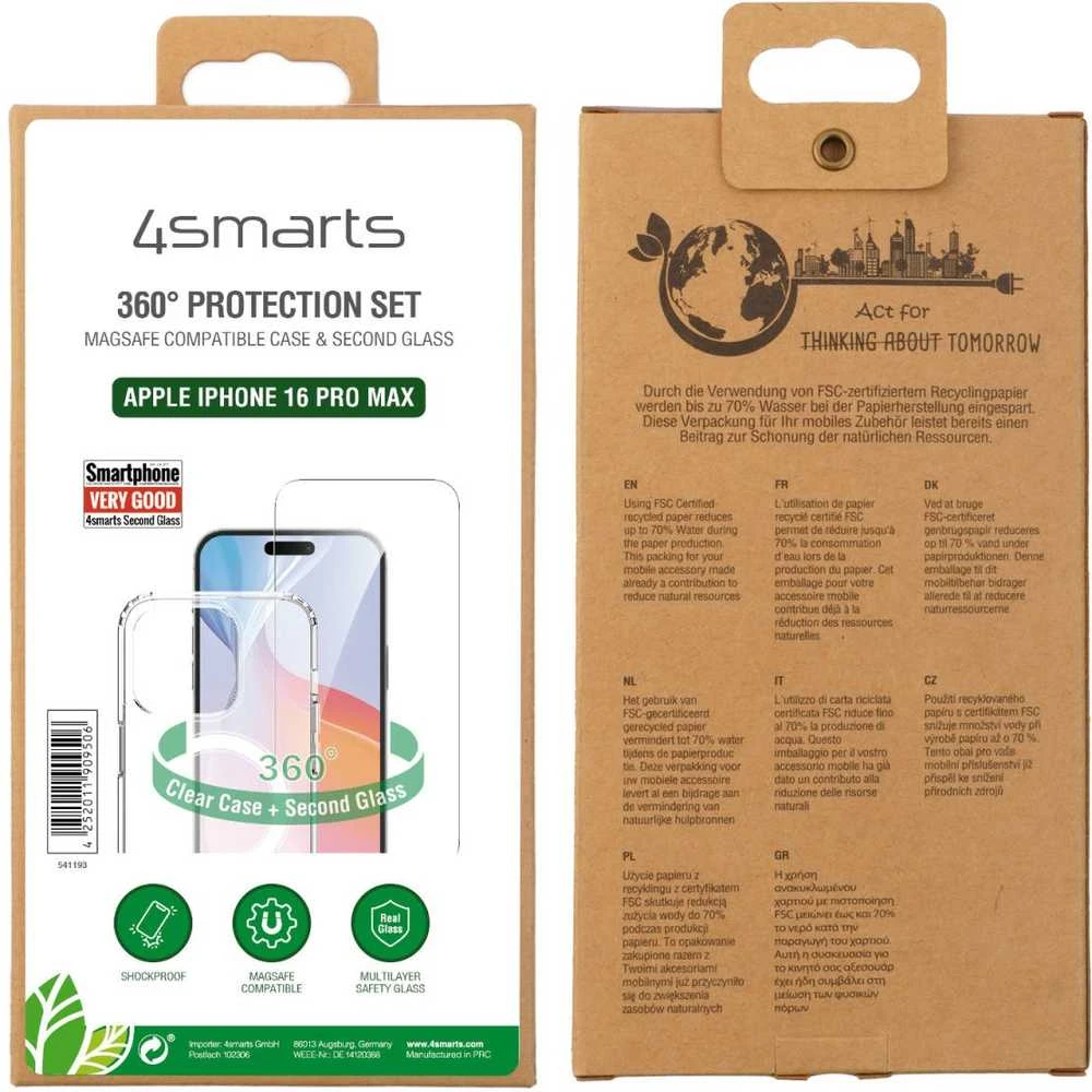 Dėklas „4smarts 4smarts 360° Premium“ apsaugos rinkinys, skirtas „iPhone 16 Pro Max“